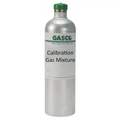 Disposable calibration gas cylinder containing 75 ppm nitrogen dioxide in air, with ±5% accuracy. The 34 L cylinder is designed for use with all OEM portable gas detectors to verify sensor response in confined-space entry, plant maintenance, and environmental monitoring applications.