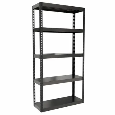 HALLOWELL Boltless Shelving: Standalone, Extra-Heavy-Duty, 48 in x 18 in, 96 in Overall Ht - Extra-Heavy-Duty Solid Steel Decking Boltless Shelving