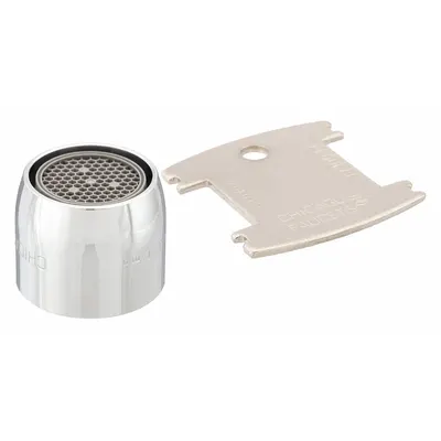 CHICAGO FAUCETS Laminar Flow Outlet, Brass, Chrome, 13/16"-24 Female UNS - Faucet Aerators & Outlets