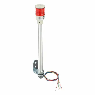 SCHNEIDER Tower Light Assembly: 1 Tier, Red, No Sounder Tier, 403 1/2 mm Overall Ht - Single-Tier Tower Light Assemblies