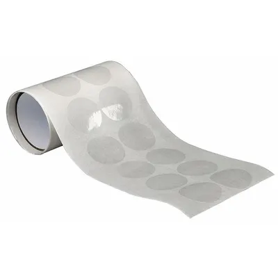 TAPECASE Film Tape: Disc, 2 in Dia, 3 mil Thick, Transparent, Acrylic, Glass/Metal - Surface Protection Film Tape Discs