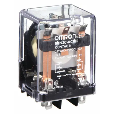 OMRON General Purpose Relay: Socket Mounted, 10 A Current Rating, 120V AC, DPDT - Socket-Mounted Relays