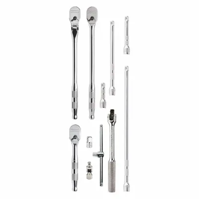 PROTO Hand Ratchet Set: Pear, Reversible, 10 in Overall Lg, 4° Min Arc Swing - Flex-Head Ratchet Sets
