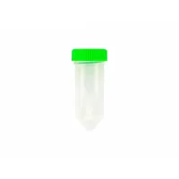 This 30 mL PPCO centrifuge tube features a conical bottom and natural body color. It is graduated for volume measurement and includes a green closure. Suitable for general laboratory centrifugation applications requiring sample separation and sedimentation