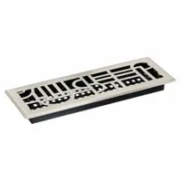 Floor Register: Floor, 15 1/2 in H, 5 1/2 in W, Decorative, Brushed, Nickel, Steel Grille, One-Way (MPN ADH414-NKL)