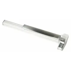 Mortise exit device with touchbar style, chrome finish, rated for doors up to 3 ft wide. ADA compliant for accessible egress. Suitable for commercial door applications requiring code-compliant panic hardware.