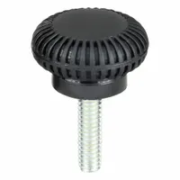 Hand Knob: Knurled, Plastic w/ Steel Thread, #8-32 Thread, 0.625 in Thread Lg, 0.75 in Dia (MPN GN820625K3--N21)