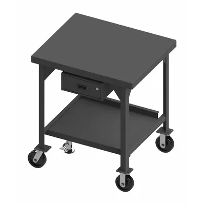 DURHAM MFG Workbench: Fixed Ht, Steel, 48 in x 30 in - Steel-Top Mobile Worktables