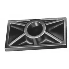 Flat base attachment for C Series hydraulic cylinders. Provides a stable mounting surface for 5-ton capacity applications. Used in industrial maintenance, construction, and heavy equipment repair for precise load support.