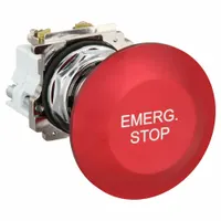EATON Emergency Stop Push Button: Non-Illuminated, Mushroom Head Profile, Metallic, 30 mm, 1NO/1NC (MPN 10250ED1080-2)