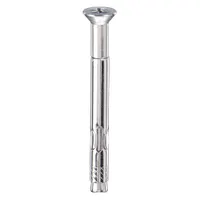 Flat-head sleeve anchor for fastening fixtures, equipment, or structural elements to concrete, brick, or block. 3/8 in diameter, 5/16"-18 thread size, 4 in overall length. Stainless steel construction. 50-pack