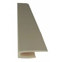 PVC edge cover trim for finishing exposed edges of wall panels. Provides a clean border and protects panel edges in commercial or industrial settings. Color: Tan. Thickness: 0.025 in. Overall length: 8 ft