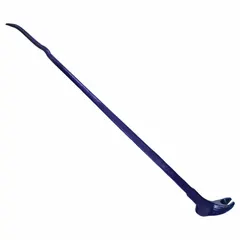 This 60-inch rolling-head pry bar features a 1 1/2-inch bar width and 1/2-inch end width with a claw end and one nail slot. Designed for heavy-duty prying, lifting, and aligning tasks in industrial and track maintenance applications.
