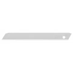 Steel replacement blades with straight edge and standard tip, 3 5/16 in length, 1/4 in width, 0.014 in thickness. Suitable for cutting cardboard, paper, plastic, and light-duty materials in packaging, warehousing, and construction tasks. Fits standard utility knives.