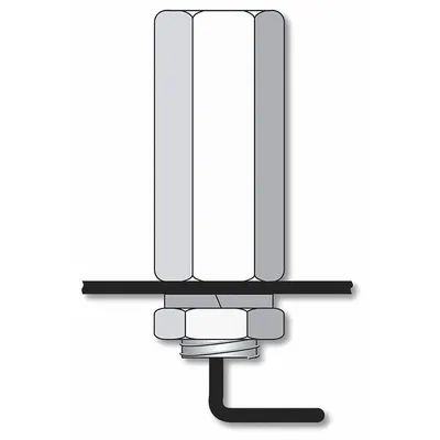 CHECKERS Warning Whip Mount Adapter, Screw-In, 1/2 in Ht, FS7008 - Fleet and Vehicle Maintenance