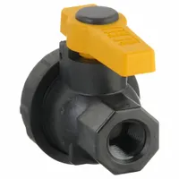 BANJO Manual Two-Way Ball Valve: 1/2 in, Polypropylene, Straight, FNPT x FNPT Union, Three-Piece (MPN SUV050FP)
