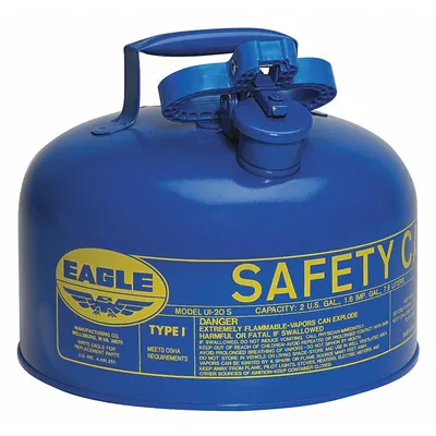 EAGLE Type I Safety Can: For Use With Kerosene, 2 gal Capacity, Powder Coated Steel - Kerosene Safety Cans
