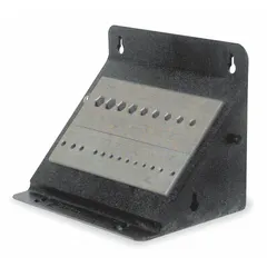 Mountable stand with 22 slots for organizing SAE and Metric hex keys. Accepts key sizes from a minimum of 1/20 in/1.3 mm/T6. Overall height is 6 inches. Suitable for maintenance shops, assembly lines, and tool rooms.
