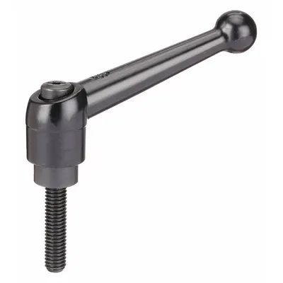 KIPP Ball-Style Adjustable Handle with Threaded Stud, M8, 64 mm Length - Ball-Style Adjustable Handles with Threaded Stud