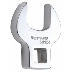 This metric open end crowfoot wrench features an 18 mm head size and a 3/8 in drive. It is constructed from alloy steel with a chrome finish. The tool is designed for use with a ratchet or torque wrench to access fasteners in confined spaces where standard sockets or wrenches cannot fit.