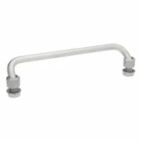 Stainless steel folding pull handle in silver finish with a 0.39 in thickness and 3.23 in grip length. Features threaded holes for M10 screws. Suitable for use on enclosures, machinery doors, and access panels where a space-saving, load-rated handle is required