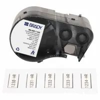 Sleeve Label: 1 in x 7/16 in, Polyolefin, White (Matte), For 8 AWG to 16 AWG Wire Gauge (MPN M5-250-1-342)
