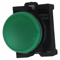 EATON Pilot Light Head: 22 mm Panel Mounting Hole Dia, Green, Smooth, LED, M22 Series (MPN M22-L-G)