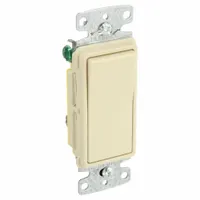 BRYANT Pilot Light Wall Switch: Rocker Switch, Single Pole, Maintained, Ivory, 120/277V AC, 15 A (MPN RSD115PLI)