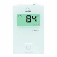 This push-button thermostat controls electric radiant floor heating systems. It operates at 120/240V AC and has a control range of 41° to 104°F. Suitable for maintaining floor surface temperature in residential and commercial spaces