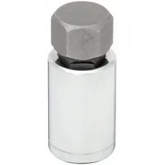 This hex bit socket features a fixed insert design with a 9/16 in hex tip and an overall length of 2 1/4 in. It is used for driving hex-head fasteners in assembly, maintenance, and repair tasks.