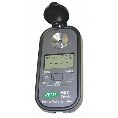 VEE GEE Refractometer: Brix/Refractive Index, +/-0.0003 RI/+/-0.2%Brix Accuracy - Digital Handheld Refractometers