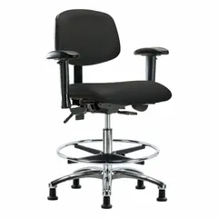 Vinyl Lab Chair with Arms, Height Range 21 1/2" to 29", Seat Width 18 1/2", Seat Depth 17"