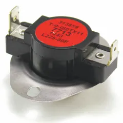 SPST temperature control with open at 225°F and close at 145°F. Used in HVACR systems for high-limit safety or fan cycling control in commercial and industrial applications.