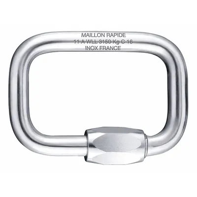 MAILLON RAPIDE Connecting Link: Quick Link, Steel, 3 1/16 in Overall Lg - Wide-Body Square Threaded Locking Connecting Links