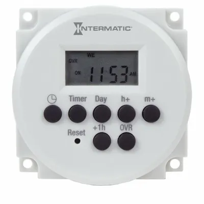 INTERMATIC Electronic Timer: 24 hr, SPDT, 24V AC, 20 Events Available - DIN Rail-Mounted Digital Timer Switches