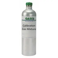 Disposable calibration gas mixture containing 2.5% methane (50% LEL) in nitrogen, with ±5% accuracy. Used for calibrating portable gas detectors that measure methane, carbon monoxide, oxygen, and sulfur dioxide. Compatible with all OEM gas detectors.