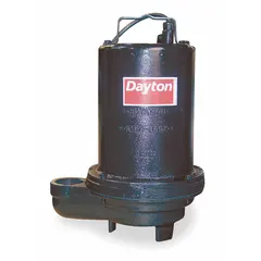 This 1/2 hp effluent pump operates on 120V AC single-phase power and features a polypropylene impeller. It delivers a flow rate of 76 gpm at 10 feet of head and a maximum head of 79 feet. The pump is designed for transferring wastewater containing small solids in residential and light commercial applications, such as septic systems, sump pits, and dewatering tasks. Switch is not included.