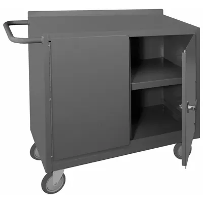 DURHAM MFG Mobile Cabinet Workbench: 36 in x 18 in, Steel, 1,200 lb Overall Load Capacity - Mobile Cabinet Benches with Shelves