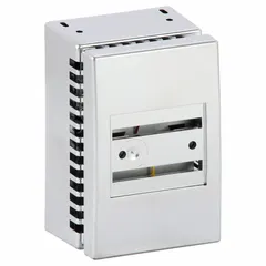 Retrofit kit for replacing Barber-Colman pneumatic thermostats. Features direct and reverse thermostat action, vertical mounting with silver cover, and 2-pipe high-volume air flow output. Suitable for dual-temperature control in commercial HVAC systems.