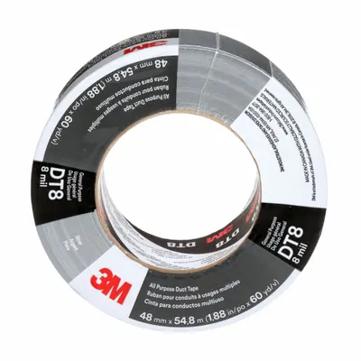 3M Duct Tape: Medium Duty, Silver, 1 7/8 in Wd, 60 yd Lg, 8 mil Thick, DT - General Purpose Duct Tape