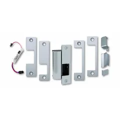 This HES electric strike is designed for use with cylindrical and mortise locksets in access control systems. It features a stainless steel construction, measures 4 7/8 inches in height, and operates on 12/24V input voltage. Rated as heavy duty, it is suitable for commercial and industrial door applications requiring remote locking and unlocking.