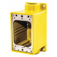 HUBBELL Weatherproof Electrical Box: Thermoplastic, Rectangular, 1 Gangs, 3/4 in Hub Size, Yellow (MPN HBL60CM83A)