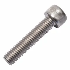 Metric standard socket head cap screw with M10x1.50 thread, 45 mm length, 10 mm head height, and 8 mm drive size. Made from Grade 2 titanium, plain finish. Suitable for general industrial fastening applications requiring corrosion resistance and high strength-to-weight ratio.