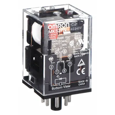 OMRON General Purpose Relay: Socket Mounted, 10 A Current Rating, 240V AC, DPDT - Socket-Mounted Relays