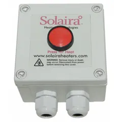 Surface-mounted timer control for all electric radiant heaters. Rated for 4000 W output at 16.6 A, single-phase 208/240V AC. Used to schedule on/off cycles in heating systems.
