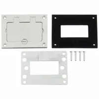 WIREMOLD Floor Box Plate: Rectangular, Silver, Aluminum, Brushed, 3 1/4 in L x 4 1/4 in W x 1/4 in H (MPN 828GFITCAL)