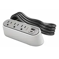 LEGRAND Furniture Power Outlet: 3 Outlets, 6 ft Cord Lg, White, 5-15R, 6 in Wd, Surface Mounting (MPN WSPC320CWH)