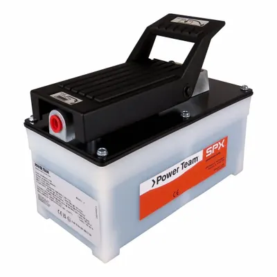 POWER TEAM Pnuematic Hydraulic Pump: 100 psi Max. Op Pressure, 105 cu in Reservoir Capacity - High-flow Air-Operated Hydraulic Pump Units