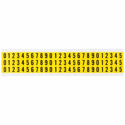 BRADY Number Label Set: 3/8 in Character Ht, Indoor Only, Non-Reflective, Gothic - Repositionable Letters & Numbers