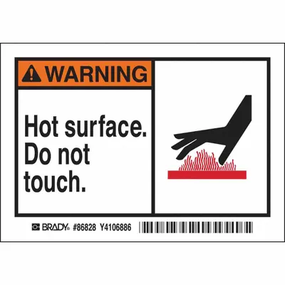 BRADY Warning: Hot Surface Do Not Touch - Warning: Hot Surface Do Not Touch. Signs